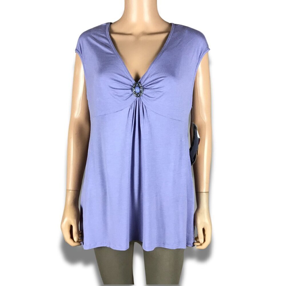 MIRACLESUIT Shaping Slimming Purple Knit Top NWT LARGE